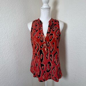 Rory Beca silk camisole,‎ red leopard print, size S